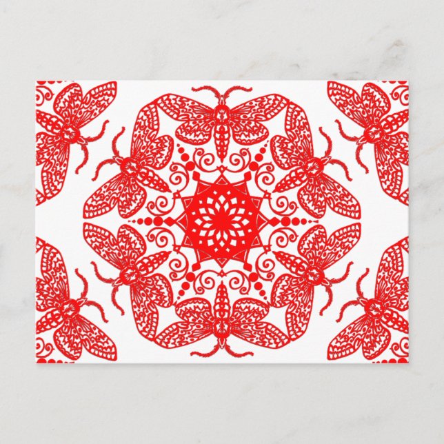 Wycinanka Moth Pattern Postkarte (Vorderseite)