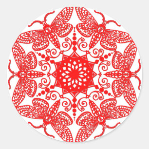 Wycinanka Moth Pattern Runder Aufkleber