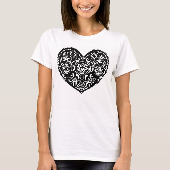 Wycinanki Heart T Shirt (Vorderseite)