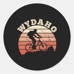 Wydaho Wyoming Idaho Mountainbiken Radfahrer Cycli Runder Aufkleber