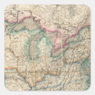 Wylds Militärkarte der Vereinigten Staaten Quadratischer Aufkleber