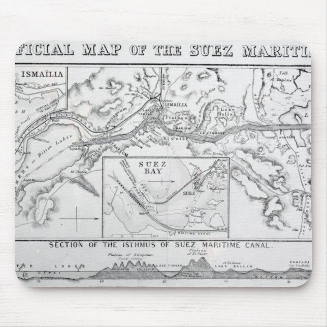 Wylds offizielle Karte des Suezseekanals Mousepad (Vorne)