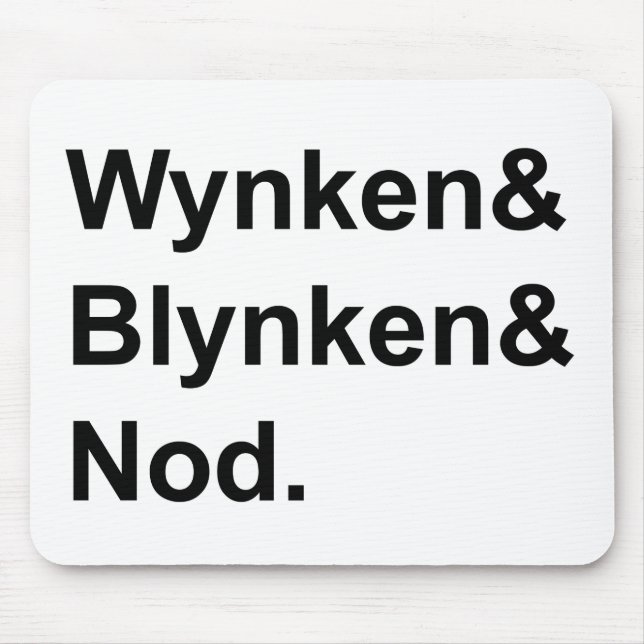 Wynken Blynken & Nod | Holzschuhschlafgeschoss Mousepad (Vorne)