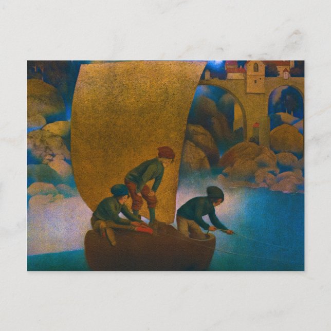 Wynken, Blynken und Nod, 1905 von Maxfield Parrish Postkarte (Vorderseite)