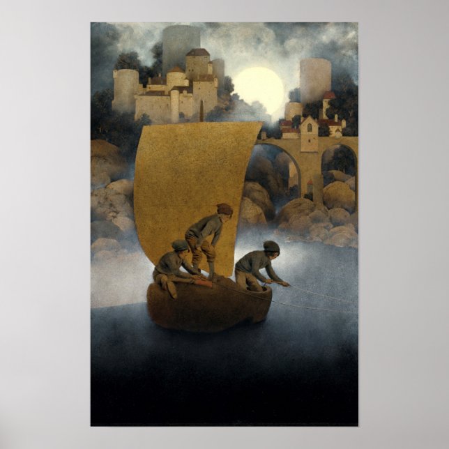 Wynken, Blynken und Nod von Maxfield Parrish 1902 Poster (Vorne)