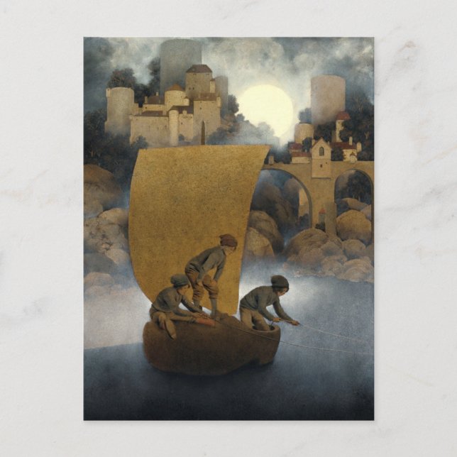 Wynken, Blynken und Nod von Maxfield Parrish 1902 Postkarte (Vorderseite)