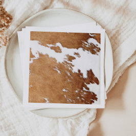 WYNONA Brown Cow Print Country Western Ranch Thema Serviette