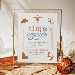 WYNONA Burnt Orange Blue Cowboy Time Kapsel Poster