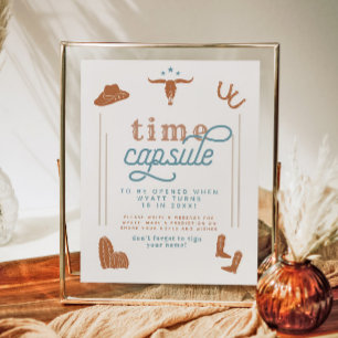 WYNONA Burnt Orange Blue Cowboy Time Kapsel Poster