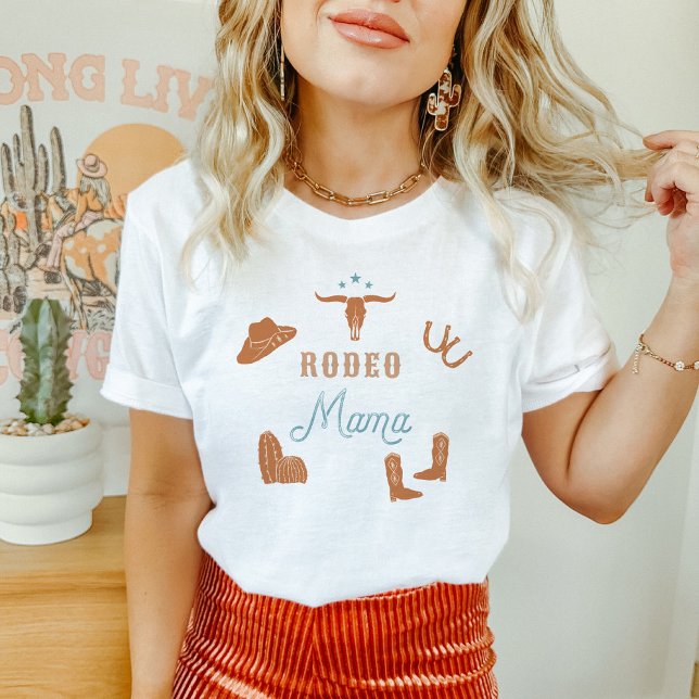 WYNONA Orange & Aquamarin Cowgirl Rodeo Mama T-Shirt (Von Creator hochgeladen)