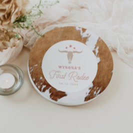 WYNONA Pink Cowgirl First Rodeo Geburtstagsparty Pappteller