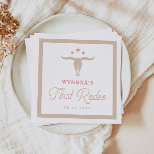 WYNONA Pink Cowgirl First Rodeo Geburtstagsparty Serviette
