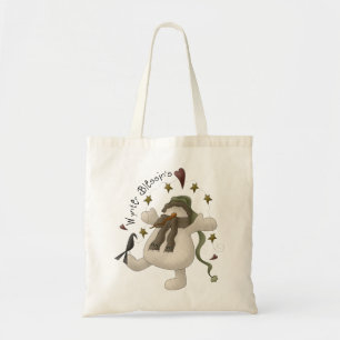 Wynter Blessins Snowman Tote Tag Tragetasche