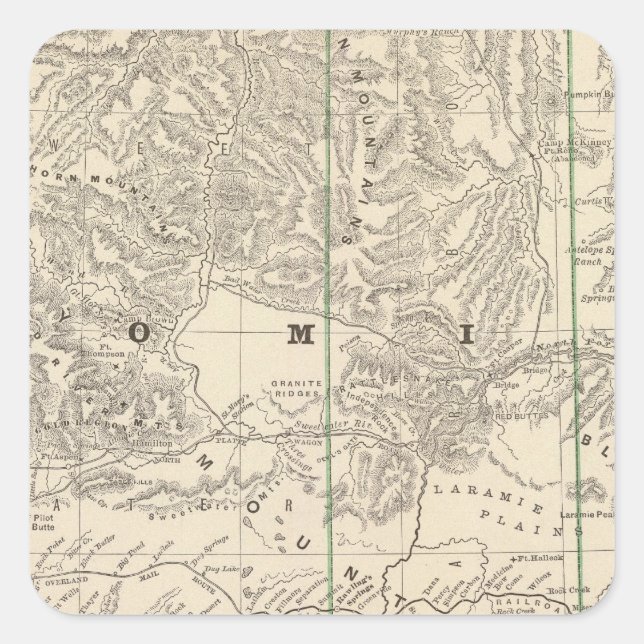 Wyoming 2 quadratischer aufkleber (Vorderseite)