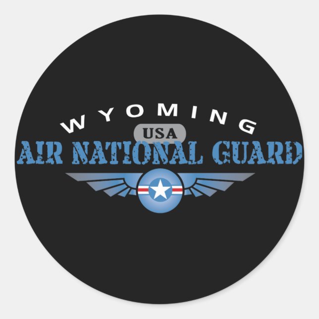 Wyoming Air National Guard Runder Aufkleber (Vorderseite)