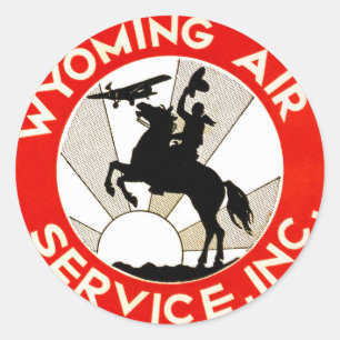 Wyoming Air Service Runder Aufkleber