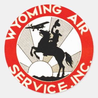 Wyoming Air Service Runder Aufkleber