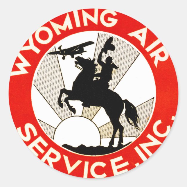 Wyoming Air Service Runder Aufkleber (Vorderseite)