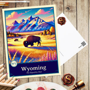 Wyoming Anime Style Cel Schattenkarte Postkarte