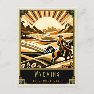 Wyoming   Art Deco Postkarte