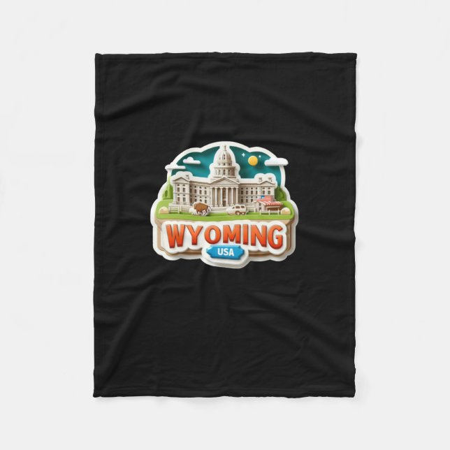 Wyoming-Aufkleber Fleecedecke (Vorderseite)