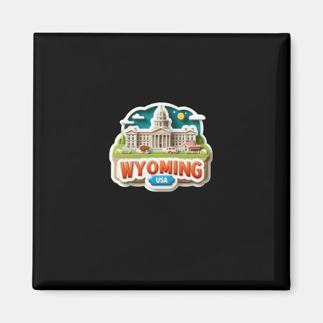 Wyoming-Aufkleber Magnet (Vorne)