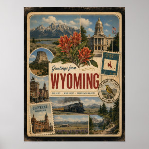 Wyoming Authentischer Vintage-Stil Poster
