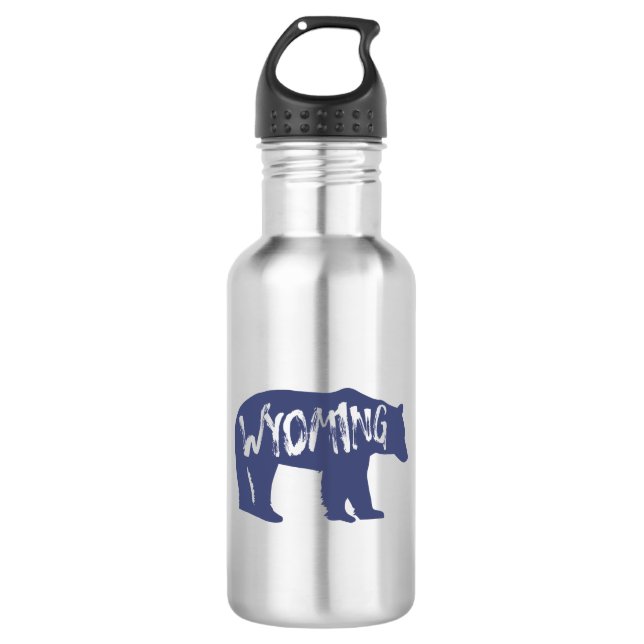 Wyoming Bär Edelstahlflasche (Vorderseite)