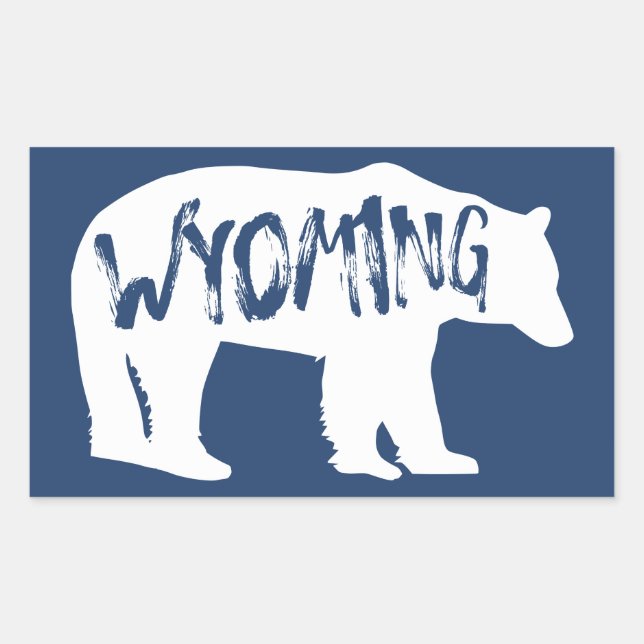 Wyoming Bär Rechteckiger Aufkleber (Vorderseite)