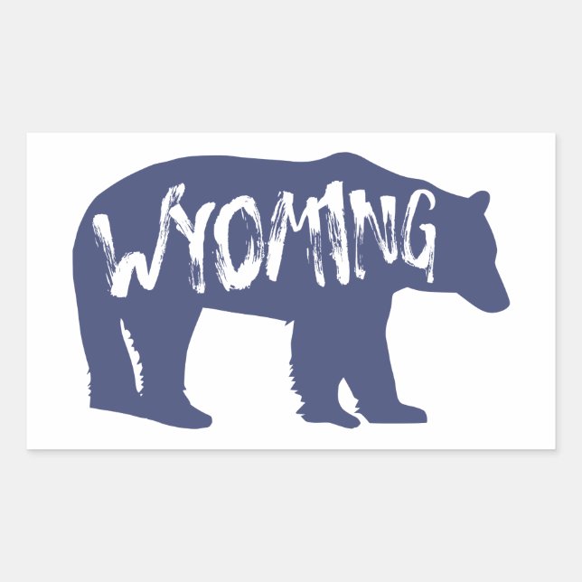 Wyoming Bär Rechteckiger Aufkleber (Vorderseite)