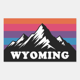 Wyoming Bergsonnenuntergang Retro-Aufkleber Rechteckiger Aufkleber