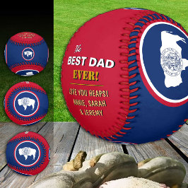Wyoming Best Vater, patriotische USA, Wyoming Flag Baseball