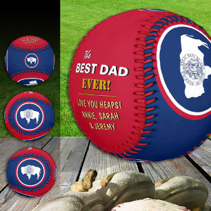 Wyoming Best Vater, patriotische USA, Wyoming Flag Baseball
