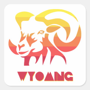 Wyoming Bighorn Sheep Quadratischer Aufkleber