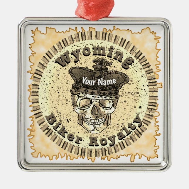 Wyoming Biker  Ornament Aus Metall (Vorne)