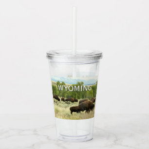 Wyoming Bison Nature Animal Fotografy Acryltrinkbecher