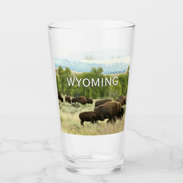 Wyoming Bison Nature Animal Fotografy Glas (Vorderseite)
