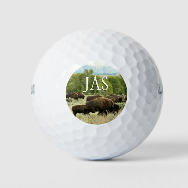 Wyoming Bison Nature Animal Fotografy Golfball (Vorderseite)