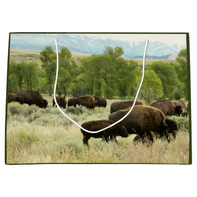 Wyoming Bison Nature Animal Fotografy Große Geschenktüte (Vorderseite)
