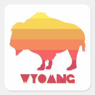 Wyoming Bison Quadratischer Aufkleber