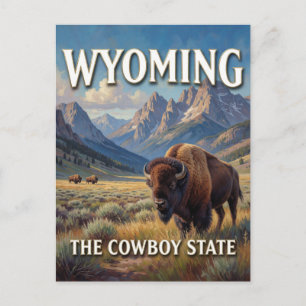 Wyoming Bisons Western Reise Postkarte
