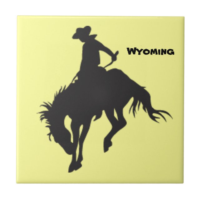 Wyoming Bucking Horse Tile Fliese (Vorderseite)