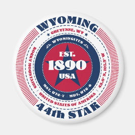 Wyoming Circle Typografy Souvenir Magnet