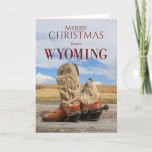 Wyoming Cowboy Boot Weihnachtskarte Feiertagskarte