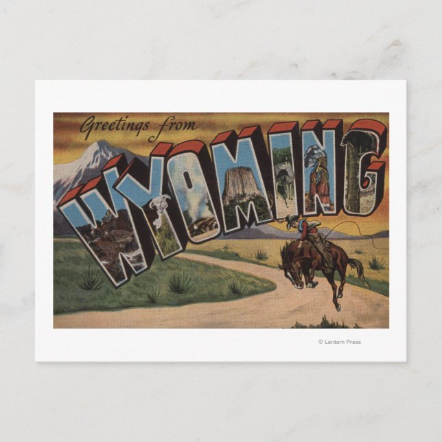 Wyoming (Cowboy)Große BriefszenenWyoming Postkarte (Vorderseite)