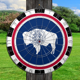 Wyoming Dartboard USA & Wyoming Flag / Spielbrett Dartscheibe