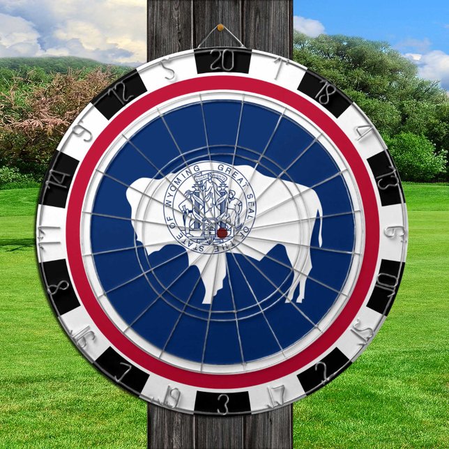 Wyoming Dartboard USA & Wyoming Flag / Spielbrett Dartscheibe (Von Creator hochgeladen)