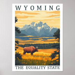 Wyoming der Gleichheitsstaat USA Reiseort Poster