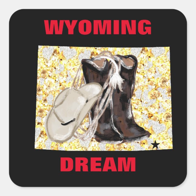 WYOMING DREAM QUADRATISCHER AUFKLEBER (Vorderseite)
