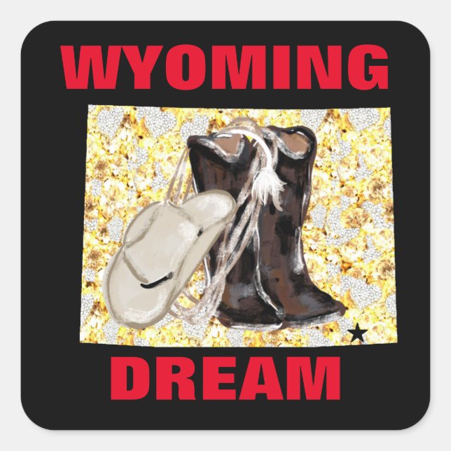 WYOMING DREAM QUADRATISCHER AUFKLEBER (Vorderseite)